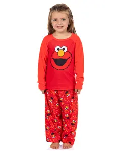 Sesame Street Elmo Pajamas Girls' 2-Piece Long Sleeve Pant Lounge Sleep Set