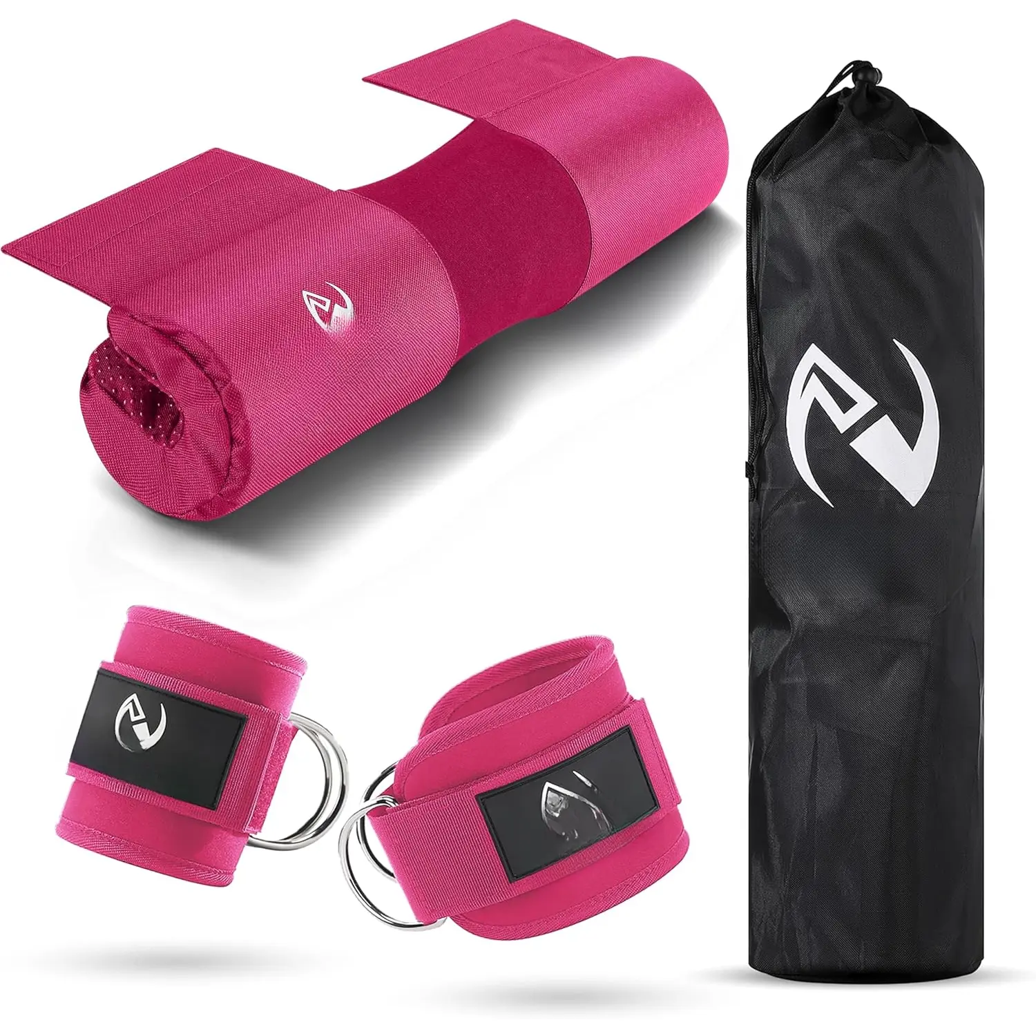Barbell Pad & 2 Ankle Straps for  Machine - Gym Accessories for Women and Men -  for  Kickbacks,  Extensions & Squats - Workout Attachments for Home JianShuLuxe