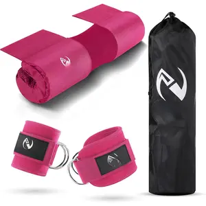 Barbell Pad & 2 Ankle Straps for  Machine - Gym Accessories for Women and Men -  for  Kickbacks,  Extensions & Squats - Workout Attachments for Home