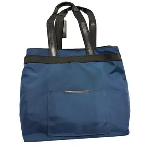 Pre-owned TUMI NYLON Tote Bags Blue Tote Bag with Leather Trim