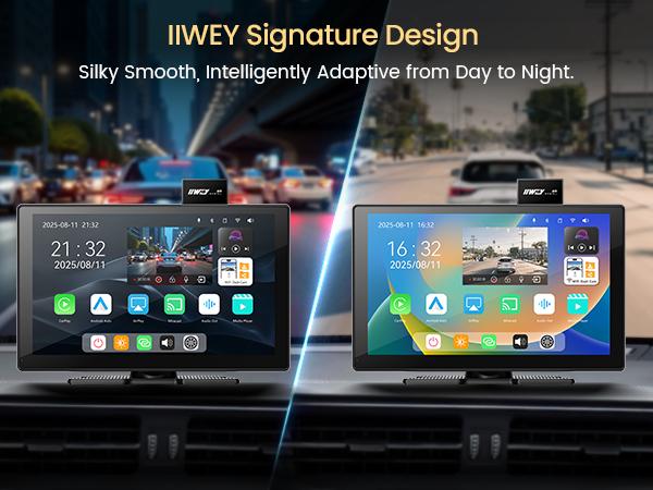 IK9 9" Wireless CarPlay & Android Auto Screen, Portable Car Stereo with 4K Dash Cam & 1080p Rear Camera, CarPlay with Backup Camera, Touch Screen GPS Display, Mirror Link, Apple Car Play Screen, Free 64GB