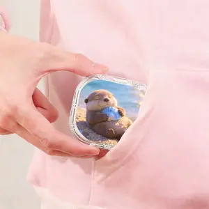 Forest Fresh Style Otter Printed Retainer Box, Transparent Pressure-Resistant Denture Storage Box, Essential Retainer Case for Students, Moisture-Proof Mildew-Proof Invisible Braces Box