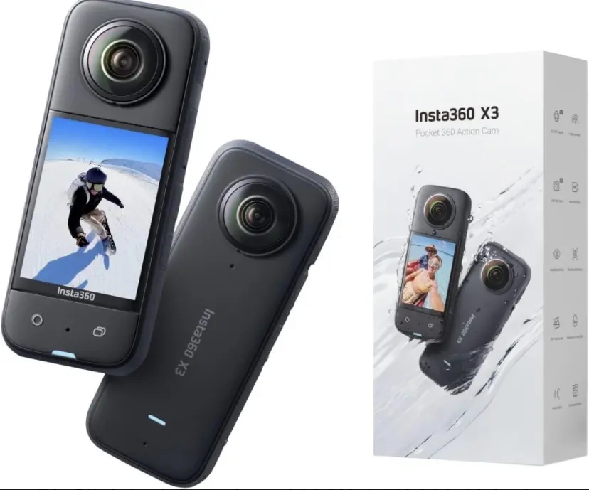 Insta360 X3 - 5.7K 360 Action Camera 4K Single-Lens Waterproof AI - Open box