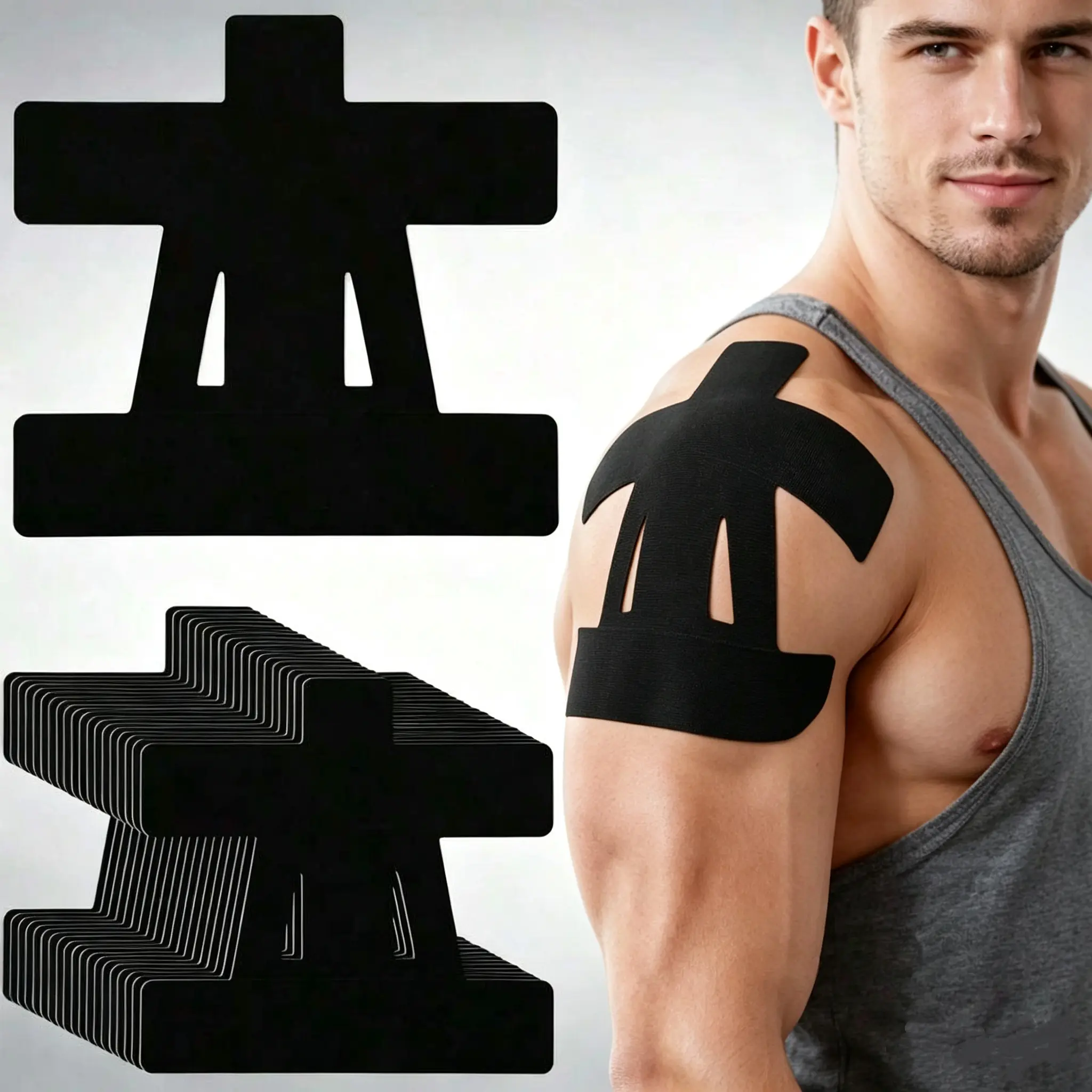 Precut Shoulder Kinesiology Strapping Tape forMen & Women - Waterproof, Breathable AthleticSupport & Pain Relief for Basketball, Gym,Camping I Father's Day Gifts campingessentials