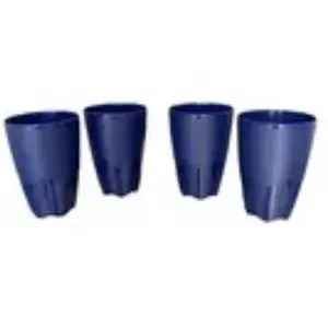 16oz Floresta Navy Blue Aesthetic Tumblers - Set of 4 Stylish Drinkware, Versatile Drinking Glasses for Daily Beverages