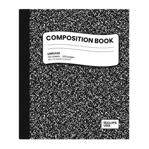Black Marble Composition Notebook - Unruled, 7.5 X 9.8 Inches, 100 Sheets