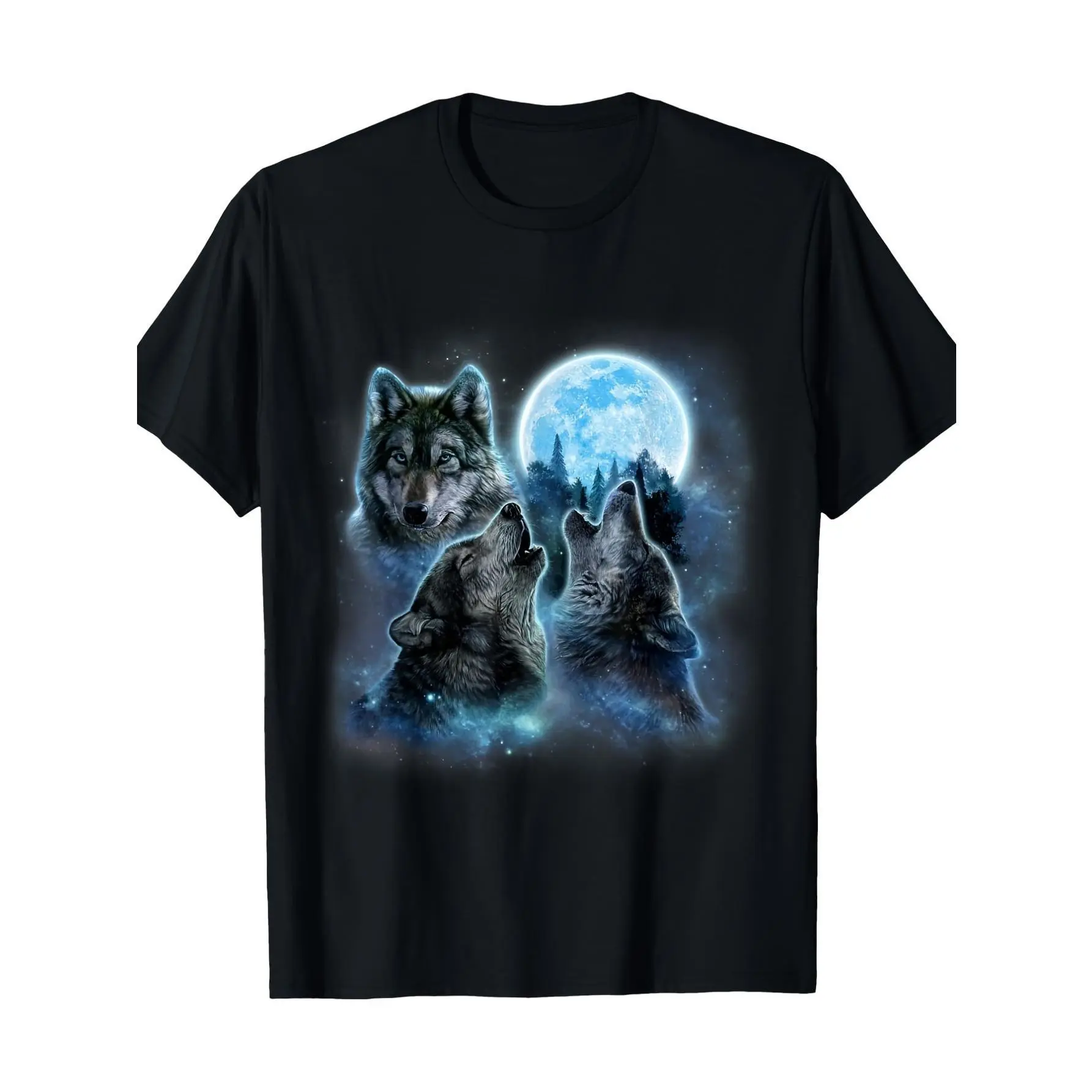 Men's & Women's 3 Wolf Moon Classic Tshirt - Breathable Short-Sleeve Casual Graphic Tee, Funny Howling Wolves Meme Top, Matching Style Option