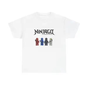 100% Cotton Ninjago Retro T-Shirt for Fans, Classic Style Men's Casual Short Sleeve Sports Top, Comfortable Soft Tee