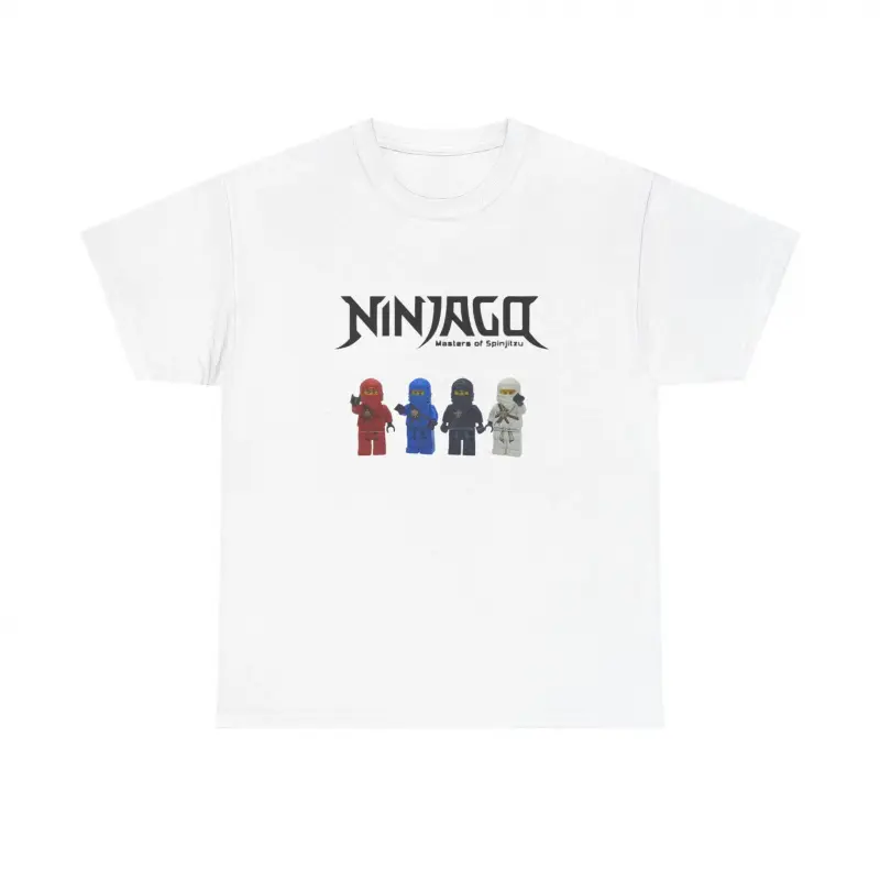Ninjago Retro Graphic T-Shirt, Unisex 100% Cotton Classic Fit Short Sleeve Casual Round Neck Top for Fans, Minimalist, Simple, Shortsleeve, Fabric