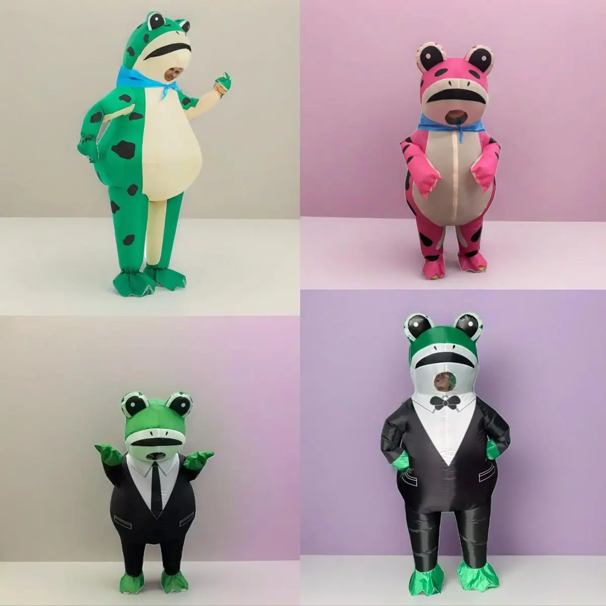 Hot Frog Polyester Inflatable Costume Suit, Festival Costume, Costume For Parties, No Battery, Youth Adult Size, Fits 155-190cm, with Fan & Box, Halloween Cosplay Party Use