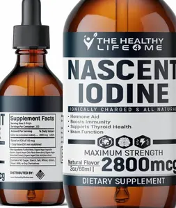 Nascent Iodine Supplement | 2800mcg | Potassium Iodide | Iodine Drops | 100% Vegan | Clear Color | Large 2oz