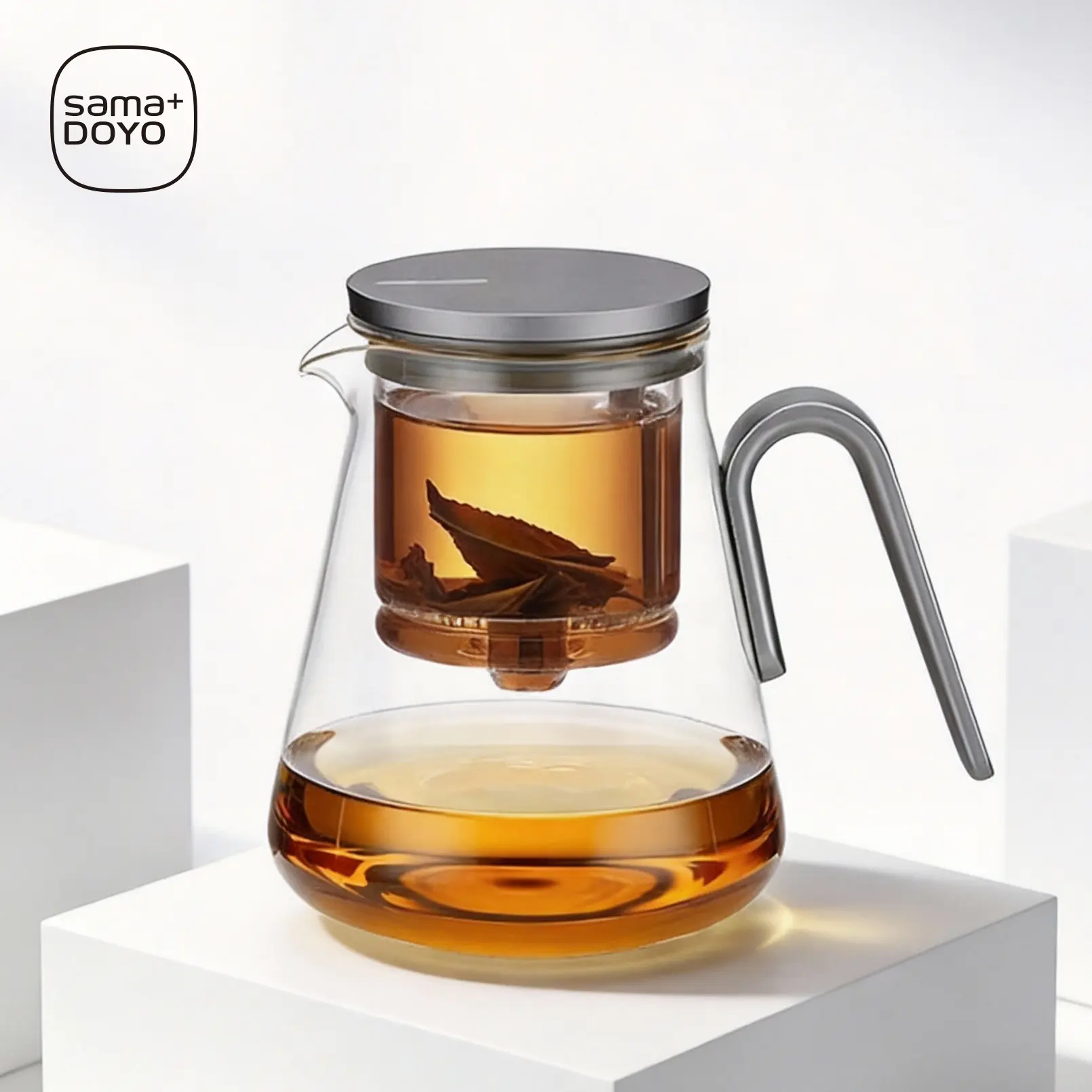 SAMADOYO Magnetic Glass Tea Brewer – 500ml/800ml Magnetic Precision Brewing Teapot