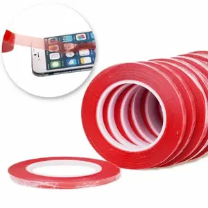 50M Adhesive RED Double Side Strong Sticky High Temp Tape Cell Phone LCD Screen