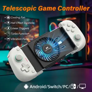 Wireless Controller Cooling fan Stretch Gamepad for Android Game Controller for Android & iPhone PC / Switch And Xbox,Newly Designed Anti-Pinch Hand with APP Plug and Play Gamepad with Hall Effect Joysticks/Hall Trigger Wireless Stretch Gamepad