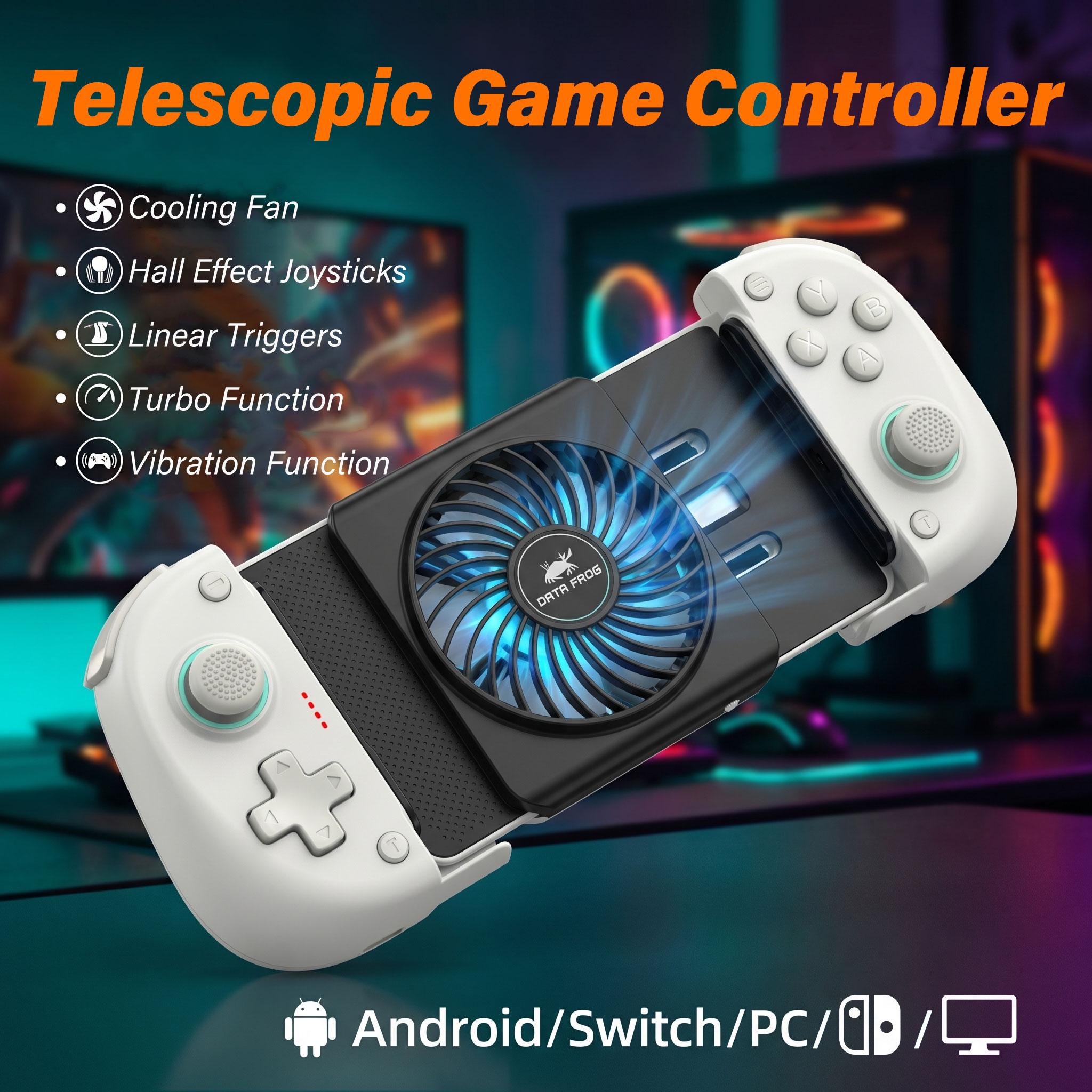 Wireless Controller Cooling fan Stretch Gamepad for Android Game Controller for Android & iPhone PC / Switch And Xbox,Newly Designed Anti-Pinch Hand with APP Plug and Play Gamepad with Hall Effect Joysticks/Hall Trigger Wireless Stretch Gamepad