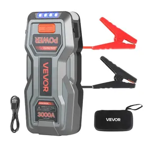 VEVOR Jump Starter, 12V Portable Lithium Battery Booster, with Three-Mode Flashlight and Starter Cable. Please refer to the product description in the store for specific compatibility with gasoline and diesel engines.