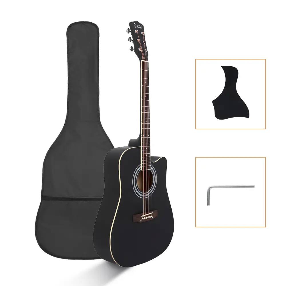 41-Inch Dreadnought Acoustic Folk Guitar Kit (Model 502) - Notch Spruce Panel, Matte Edging, Shield Wrench, Black Bag - Ideal for Beginners, Musical Gifts, Acoustic Guitar