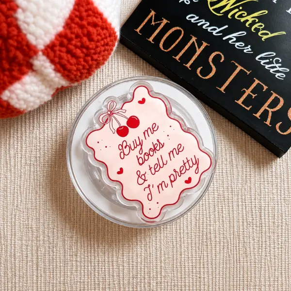 Buy Me Books & Tell Me I'm Pretty MagSafe Phone Grip, Cute Cherry & Bow BookTok Quote PopSocket, Aesthetic Bookworm Phone Accessory
