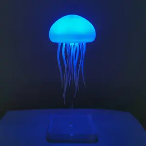 Jellyfish Design Night Light, USB Rechargeable Tabletop Light, Jellyfish Lamp, Color Changing Nightlight, Ambient Light For Bedroom, Living Room, Home Decor, Ambient Decoration Lamp