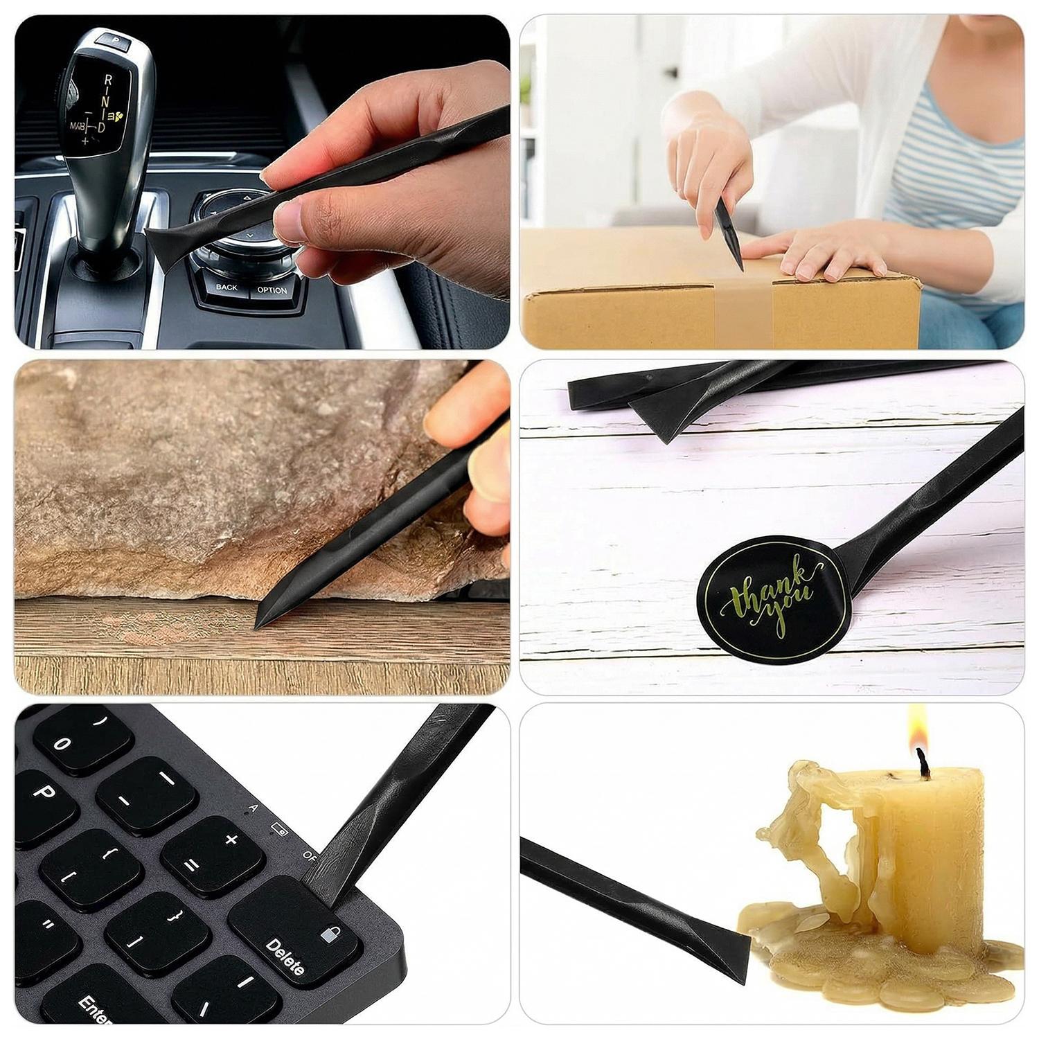 6 PCS Plastic Dual-Ended Cleaning Tools Designed for Cleaning Tight Spaces and Crevices Scratch-Free Multi-Purpose Scraper for Removes stickers Labels Grease