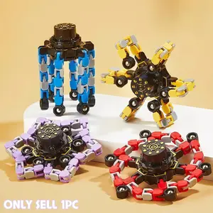 1pc Transformable Finger Spinners, suitable for children and adults, fingertip transformable toys, stress-relief sensory toys, transformable spinners for boys and girls, ideal as gifts for children's birthdays, Christmas, Halloween, and Easter