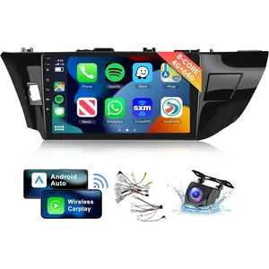 [8 CORE 4G+64G] Car Radio for Toyota Corolla/for Toyota Levin 2014-2017 with Wireless Carplay/Android Auto, 10.1” Android 13 IPS Touch Screen Stereo, Bluetooth, GPS, WiFi, SWC, DSP, Camera