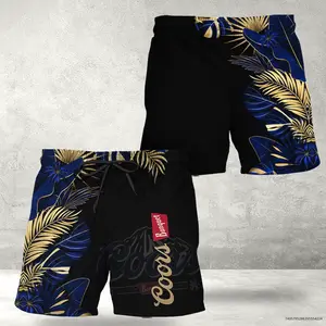 Coors Banquet Tropical Kentia Palm Swim Trunks, Hawaiian Shorts For Men Dad Friend, Trending Shorts