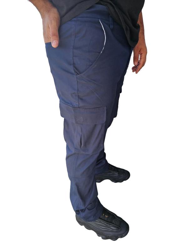 3-Pack Men's Flex-Stretch  one size down for a perfect fit.   Cotton Cargo Pants 31-Inch Inseam  FSH- Comfortable Durable Plain Design in Black Khaki & Navy Blue