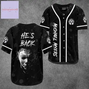 Halloween Michael Myers Inspired Baseball Jersey Horror Movie Fan Shirt Spooky Season Outfit Tee