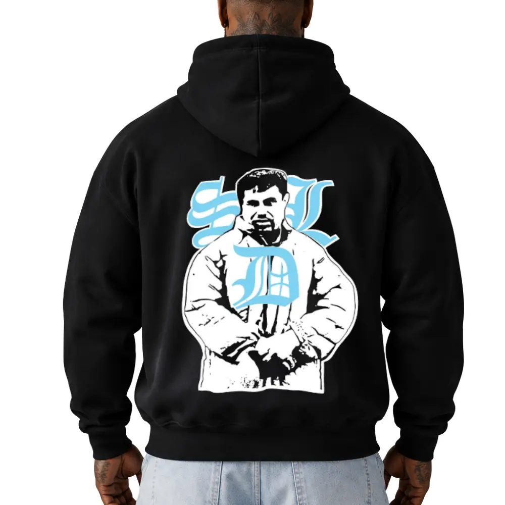 Men's Hot Blue Hoodie Sweatshirt Garment - Mexican Style Chicano Cholo Streetwear, Casual Outfits, Ideal Gift for Men's Tops Collection