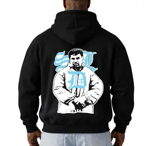 Hot Chicano Graphic Tee Hoodie - Unisex Hot Blue Cotton Long-Sleeve Graphic Pullover, Oversized Soft Fabric Top with Buttons, Casual Hooded Sweatshirt, Chicano Inspired Men's Hoodies Menswear Clothings Gift