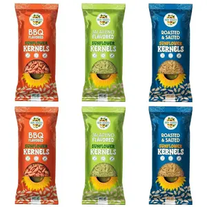 Sun-Kissed Sunflower Kernels Variety 6-Pack - Includes 2 Bags Each: Roasted & Salted, Jalapeño, BBQ | Vegan, Gluten-Free, Non-GMO | High Protein Snack | 2.5 oz Bags | Perfect for Sharing