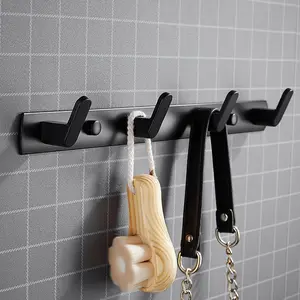 Magnetic Hooks,Heavy Duty Coat Magnetic Rack,Strong Rubber Magnetic Hanger for Refrigerator,Metal Cabinet,Hanging Coat, Towel, Bag, Backpack(Matte Black/4 Hooks) Organiser Set