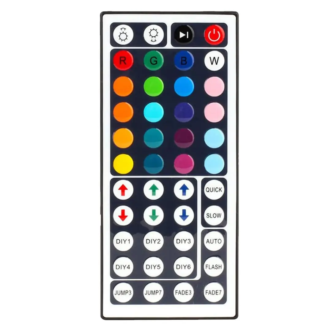 44-Key RGB LED Strip Light Remote Controller - 1-Pack Lighting Accessory for Remote-Controlled SMD 5050, 3528, 2835 RGB LED Light Strips, Lighting Accessories, Remote-Controlled Led Strips