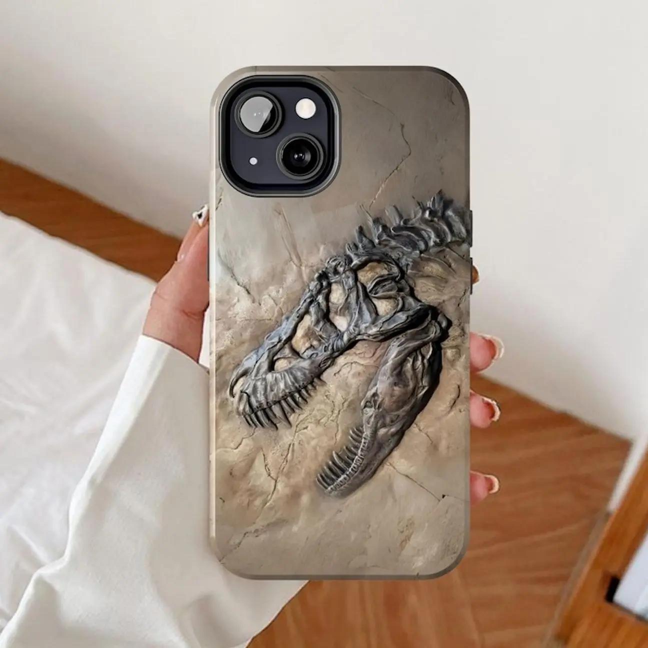 Fossil bone Phone Case - Prehistoric Dinosaur Compatible with iPhone 17, 16, 15, 14, 13, 12, 11, X & Galaxy