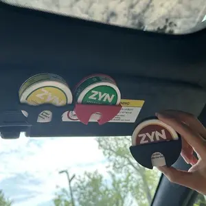 Dip Can Holder for Car Visor - Universal Clip-On Black Organizer, Compact & Durable Holder for Round Cans, Perfect for Cars, Trucks, and SUVs (Black),Essential Accessory for Zyn Pouches