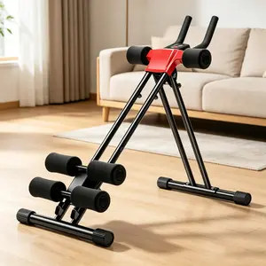 Adjustable Dual-track Abdominal Trainer with Counter, Foldable Ab Roller Machine with Knee Pads, Ideal for Home Gym Workouts
