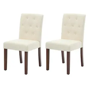 Elegant Modern Upholstered Dining Chairs Set of 2 with Nailhead Trim, Wood Legs, Padded Seat and Back Support for Kitchen, Restaurant, Wedding