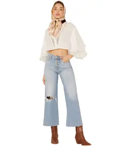 7 For All Mankind Women's Luxe Vintage Cropped Jo Trouser Flare Jeans - 7U479720