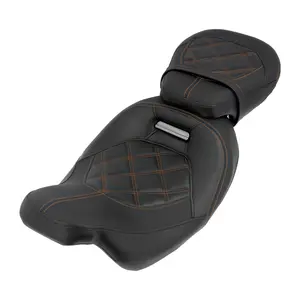 Low Profile Rider And Passenger Seat Orange Fit Harley Touring 2009-2023