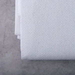 Zweigart - Aida Cloth (14 ct) - Metallic | 43" Wide-Opalescent/White - Sold by the foot