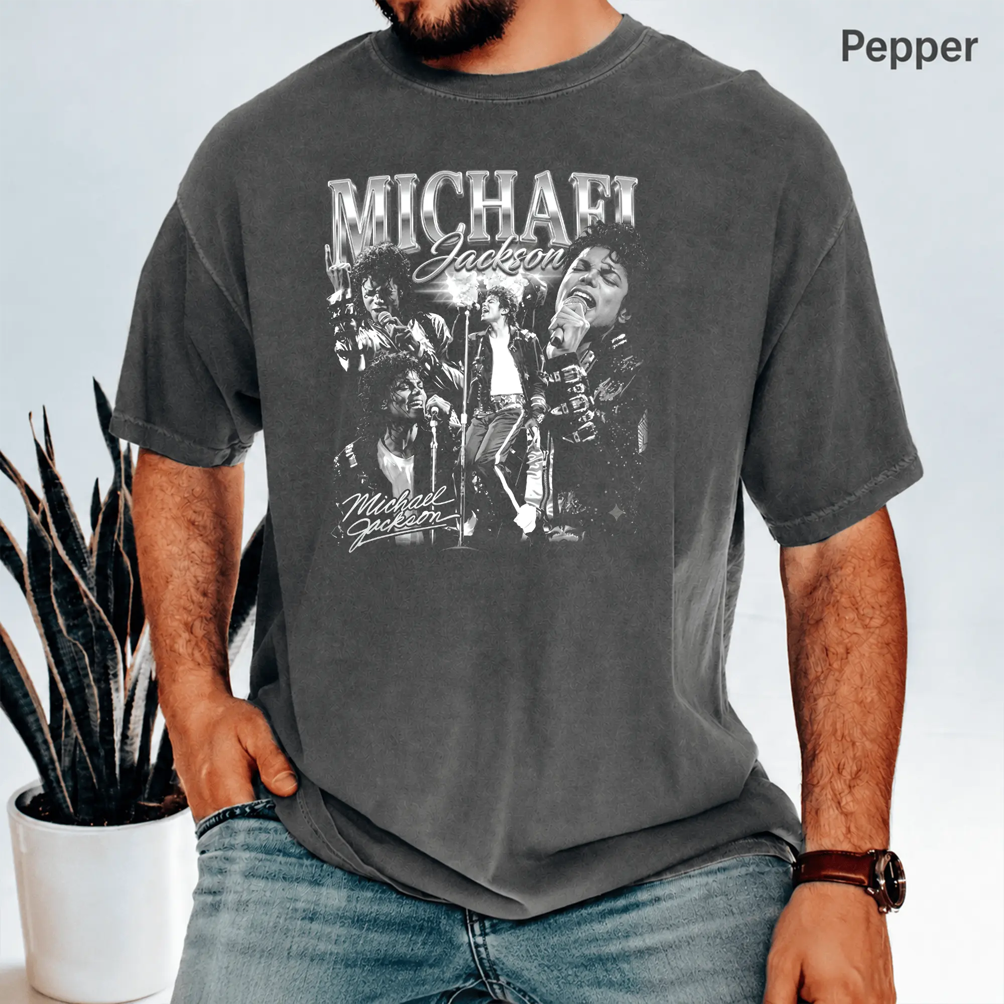 Men's King of Pop Graphic T-Shirt, Vintage 90s Retro Style in Soft Ring-Spun Cotton, Round Neck Streetwear, Tshirt