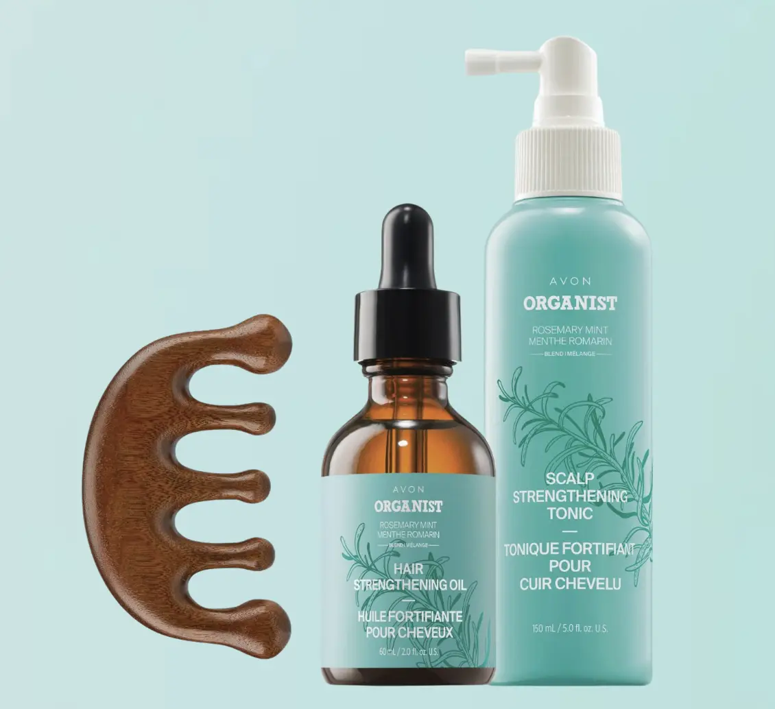 Organist Rosemary Mint Hair Strengthening Trio - Strengthening Oil, Scalp Strengthening Tonic, Scalp Massage Gua Sha