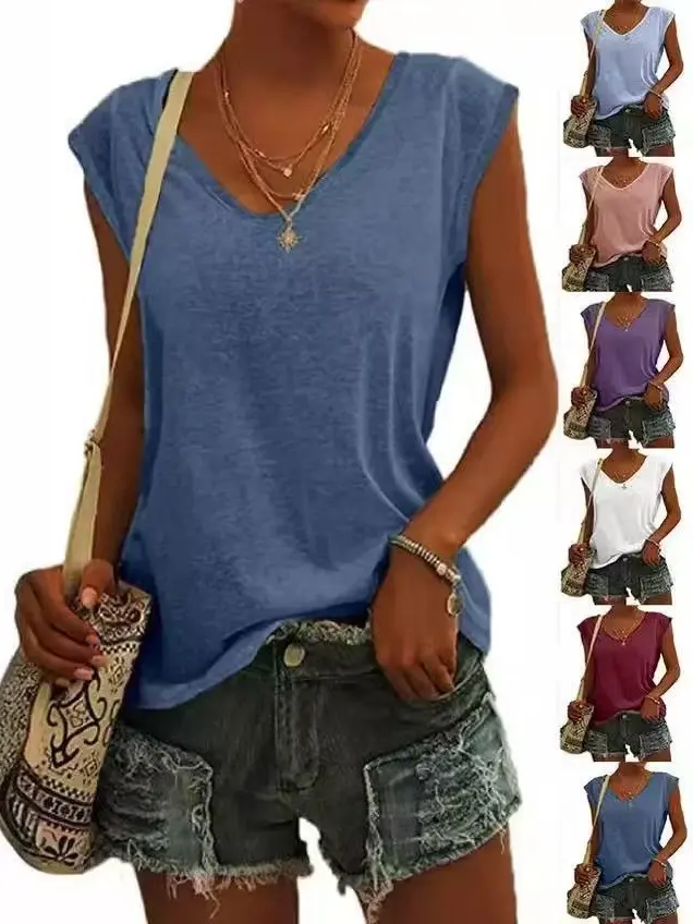Women's V-Neck Short-Sleeve Loose Fit Sports Tshirt, 60% Polyester & Elastane Basic Top, Spring-Summer Casual Sporty Chic Style, Cold Machine Wash Only, Do Not Bleach, Hang Dry, Plain Design, Rayon Blend, 35% Rayon, Breathable, Cold Wash, Machine Washable