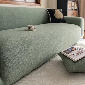 Simple Plush Sofa Cover, All-Season Full Wrap Seat Cushion Protector, Pet Scratch Prevention, Hand Wash