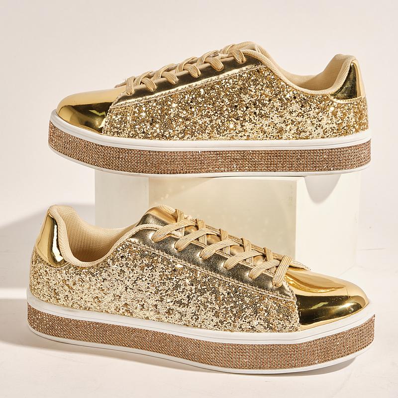 Women's Glitter Tennis Sneakers Neon Dressy Sparkly Sneakers Rhinestone Bling Wedding Bridal Shoes Shiny Sequin Shoes