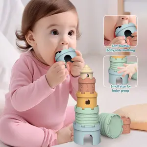 Silicone Stacking Music Toy – Infant Educational Building Blocks for Color & Number Learning