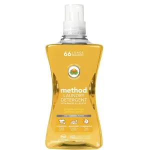 Method Liquid Laundry Detergent, Ginger Mango, 66 Loads Per Bottle, Hypoallergenic + Biodegradable Formula, Plant-Based Stain Remover, 53.5 Fl Oz (Pack of 1)