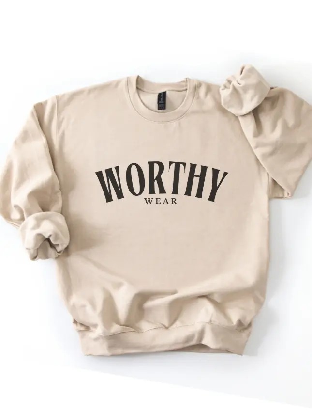 Worthy Wear Brand Sweatshirt - Sand Womenswear Apparel