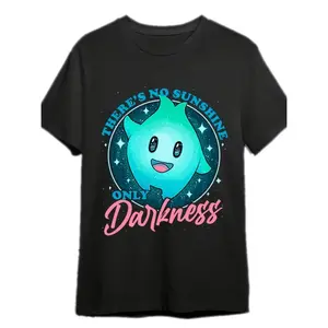 Mens Black Short Sleeve Graphic T-Shirt There S No Sunshine Only Darkness Starry Night Design Casual Round Neck Tee All Season Comfort Fan Merchandise Casual Wear Playful Print Comfortable Fit T Shirt
